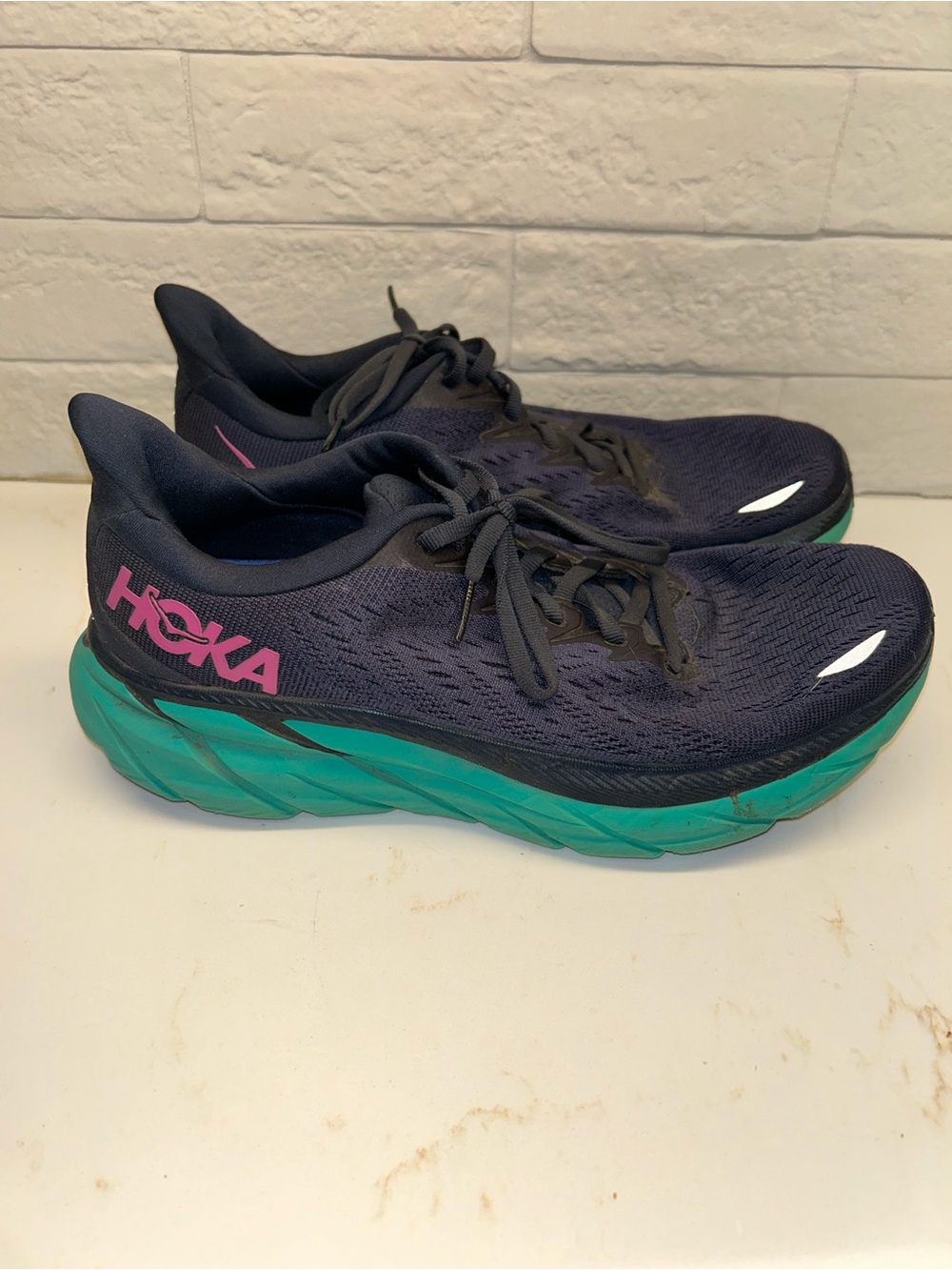 Hoka One One Clifton 8 Blue Women's Size 8B Running Shoes Sneakers 1119394 OSA